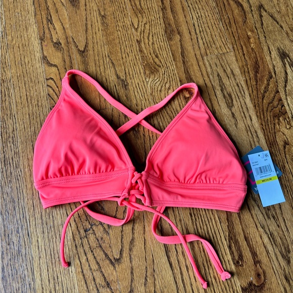 Becca standard lace up bikini top. Color is grapefruitt. Size medium. - Picture 3 of 4